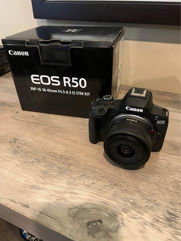 Canon EOS R50 Mirrorless Camera With RF-S 18-45mm IS STM Lens Kit